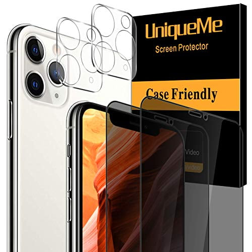 Easy installation. 3+2 Pack Bubble Free UniqueMe Compatible with iPhone 11 Pro 5.8 inch Tempered Glass Screen Protector and Camera Lens Protector HD Clarity Easy installation. 3+2 Pack Bubble Free UniqueMe Compatible with iPhone 11 Pro 5.8 inch Tempered Glass Screen Protector and Camera Lens Protector HD Clarity